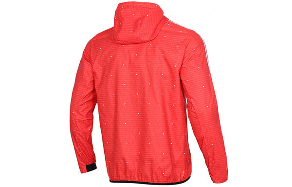 Куртка wb aop 3s woven casual sports hooded jacket red Adidas, красный — фото 2