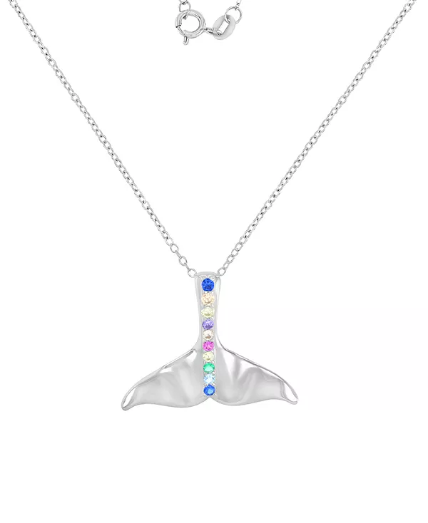 

Ожерелье с подвеской в виде китового хвоста из стерлингового серебра, 18 дюймов Macy'S, multi