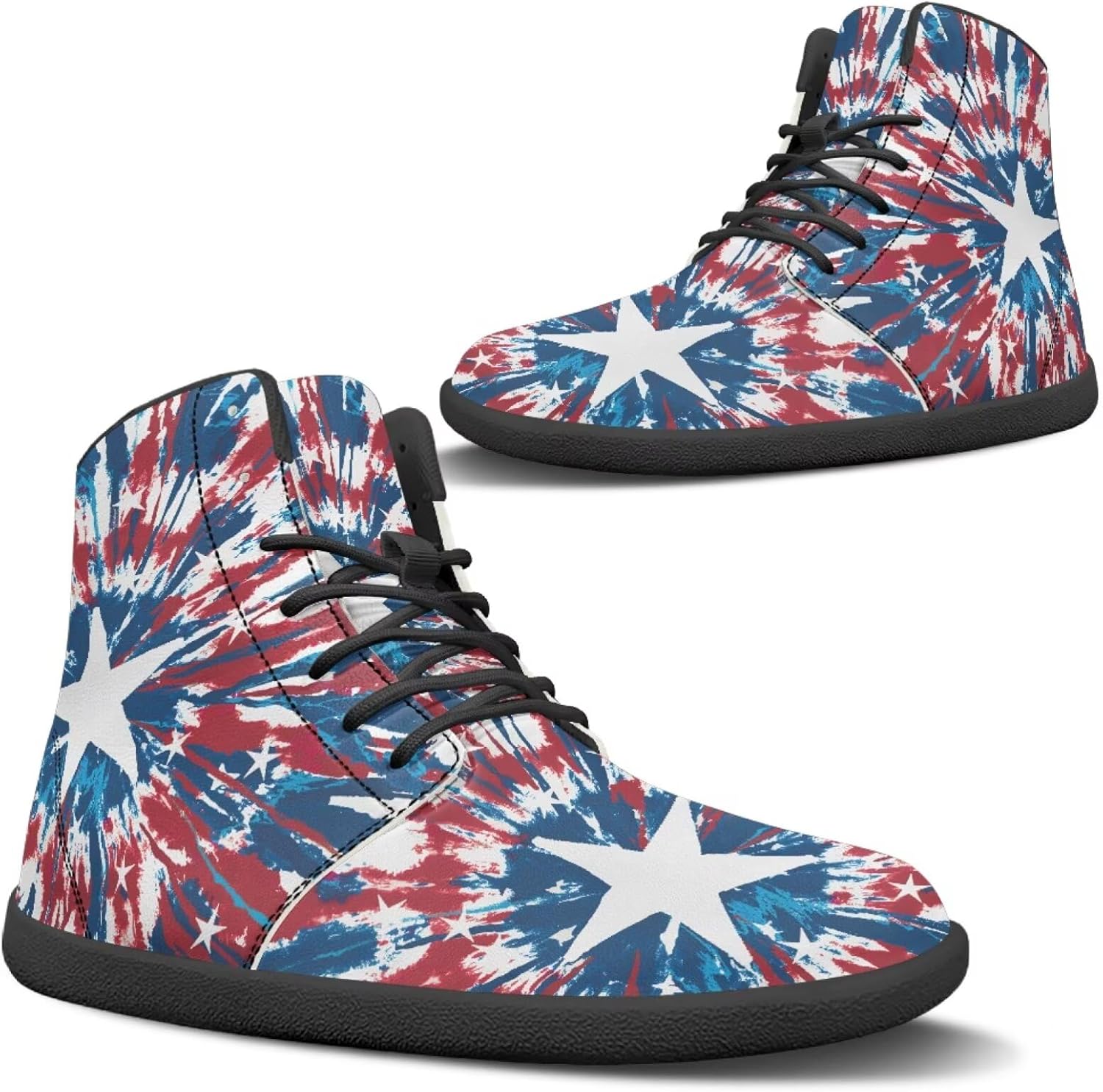 

Кроссовки Binienty для бега, унисекс, высокие, босоножки, классические шнуровкой, для мужчин и женщин, для спортзала, работы и на открытом воздухе, Tie-dye Star