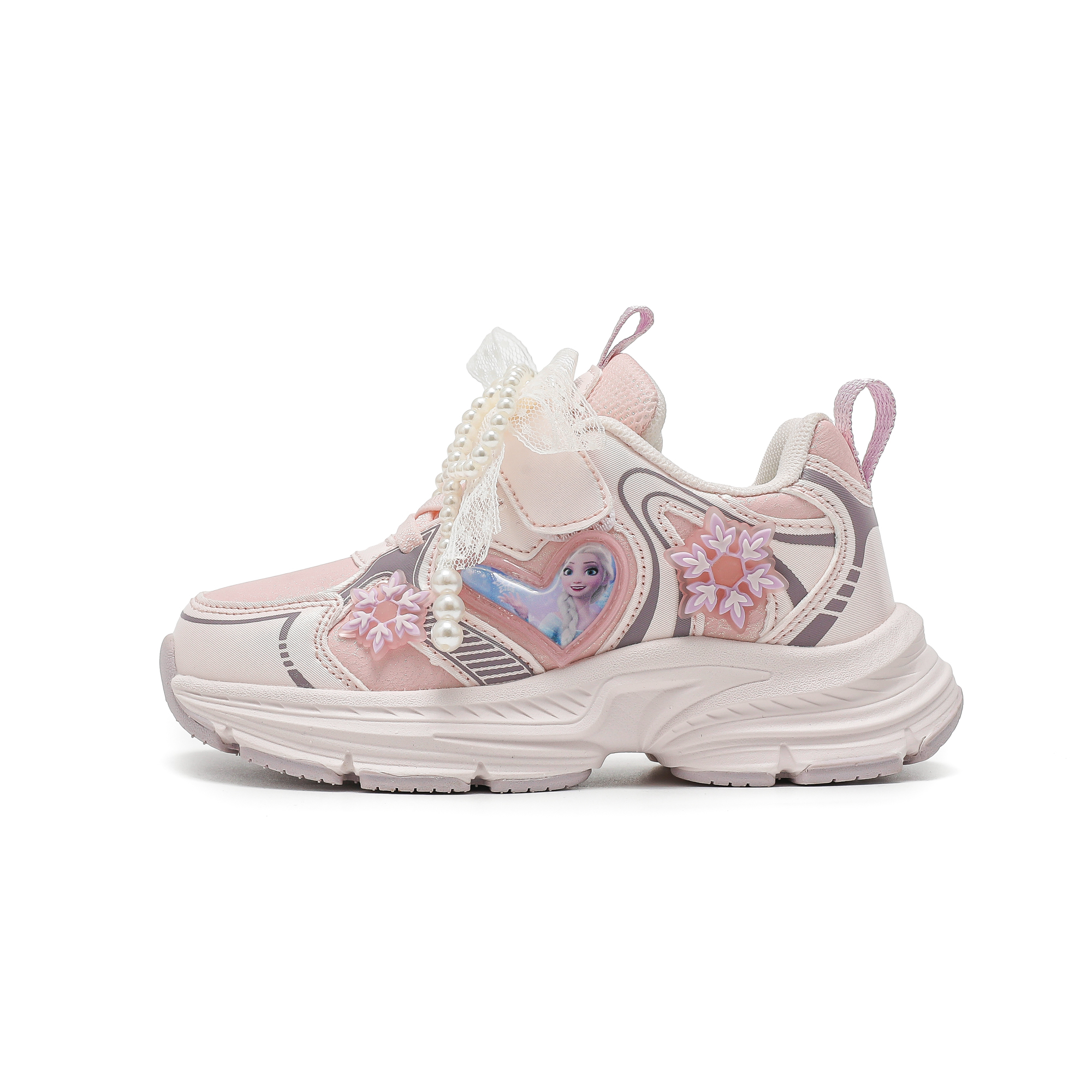 

Легкие амортизирующие кроссовки Frozen Low top для детей Disney, бежевыйpastel розовый[waterproof leather upper]
