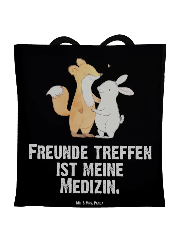 

Сумка для переноски Mr & Mrs Panda Fuchs Hase Freunde treffen, черный