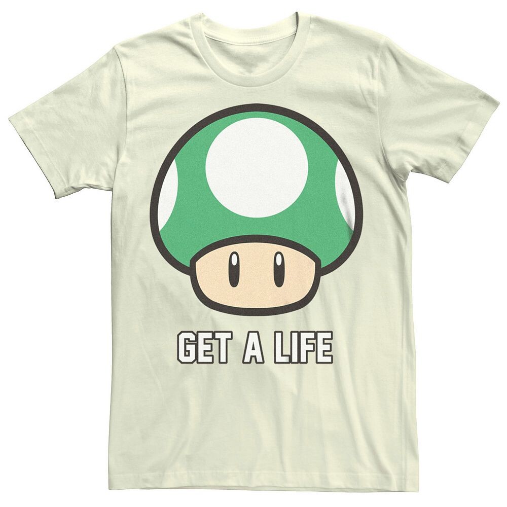 

Мужская футболка Super Mario Bros 1-UP с рисунком гриба Get a Life Licensed Character, цвет Natural
