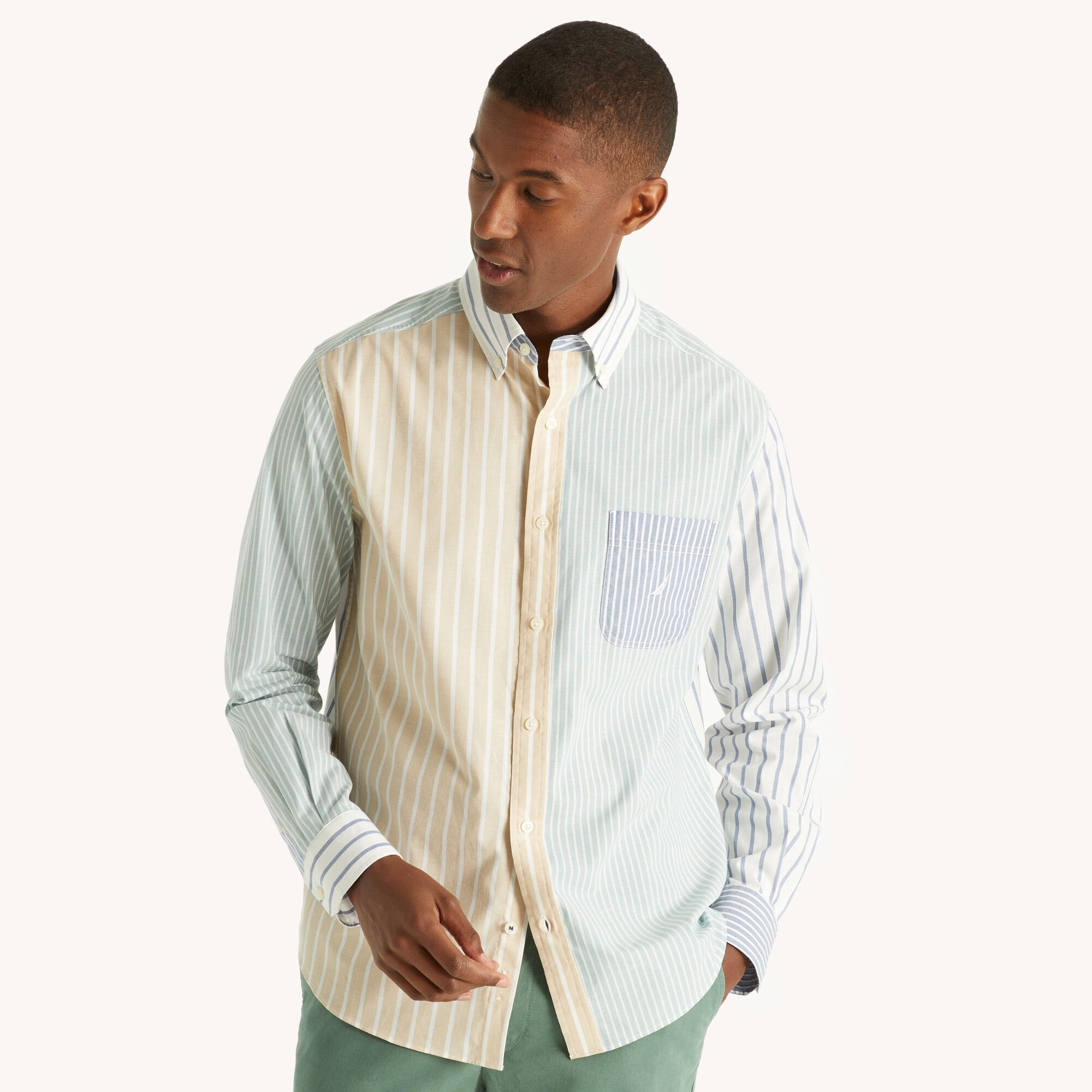 

Мужская полосатая рубашка Nautica, цвет bright white