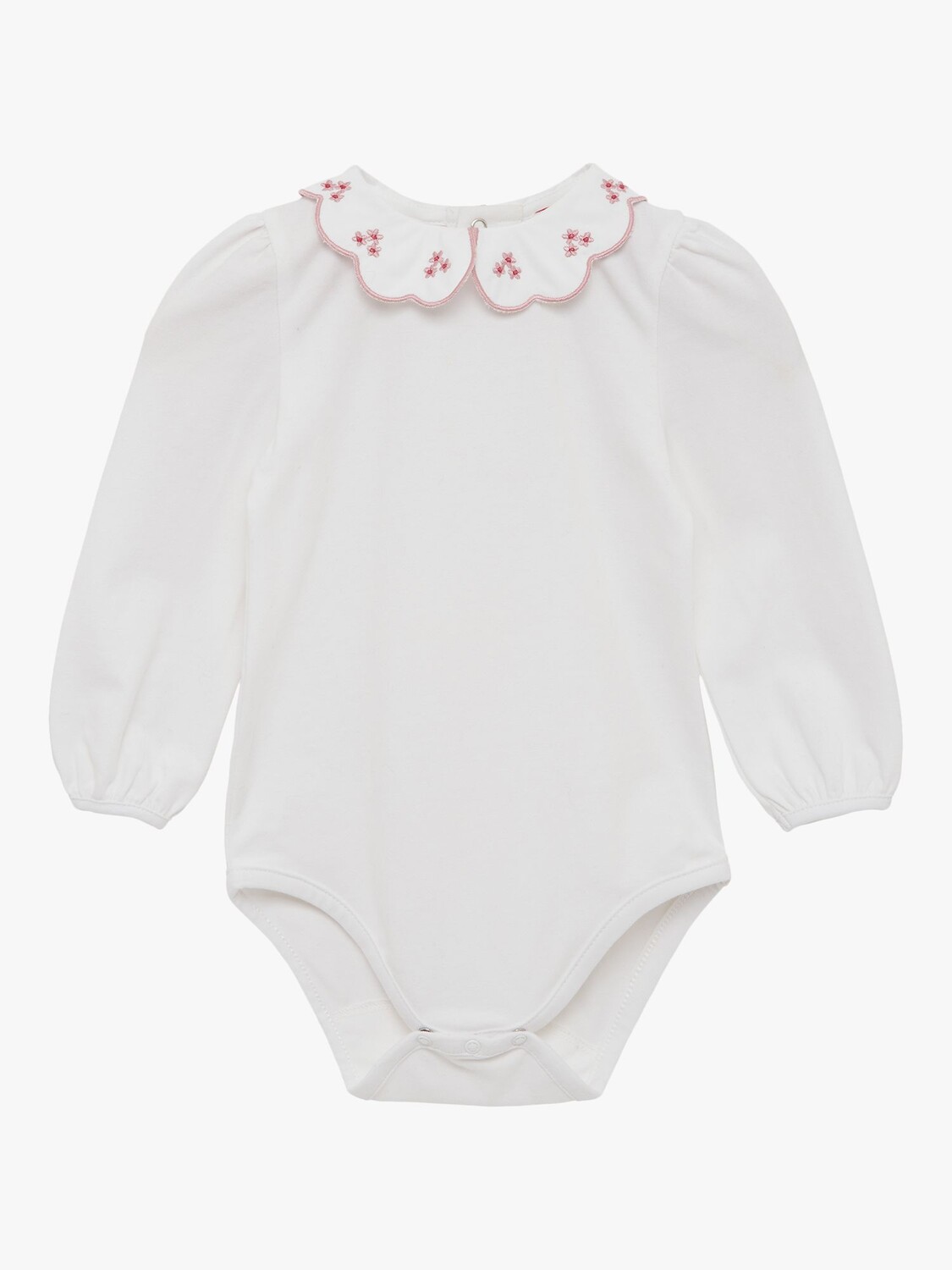 

Боди из хлопковой смеси Trotters Baby Petal с цветочным принтом, белый/розовый