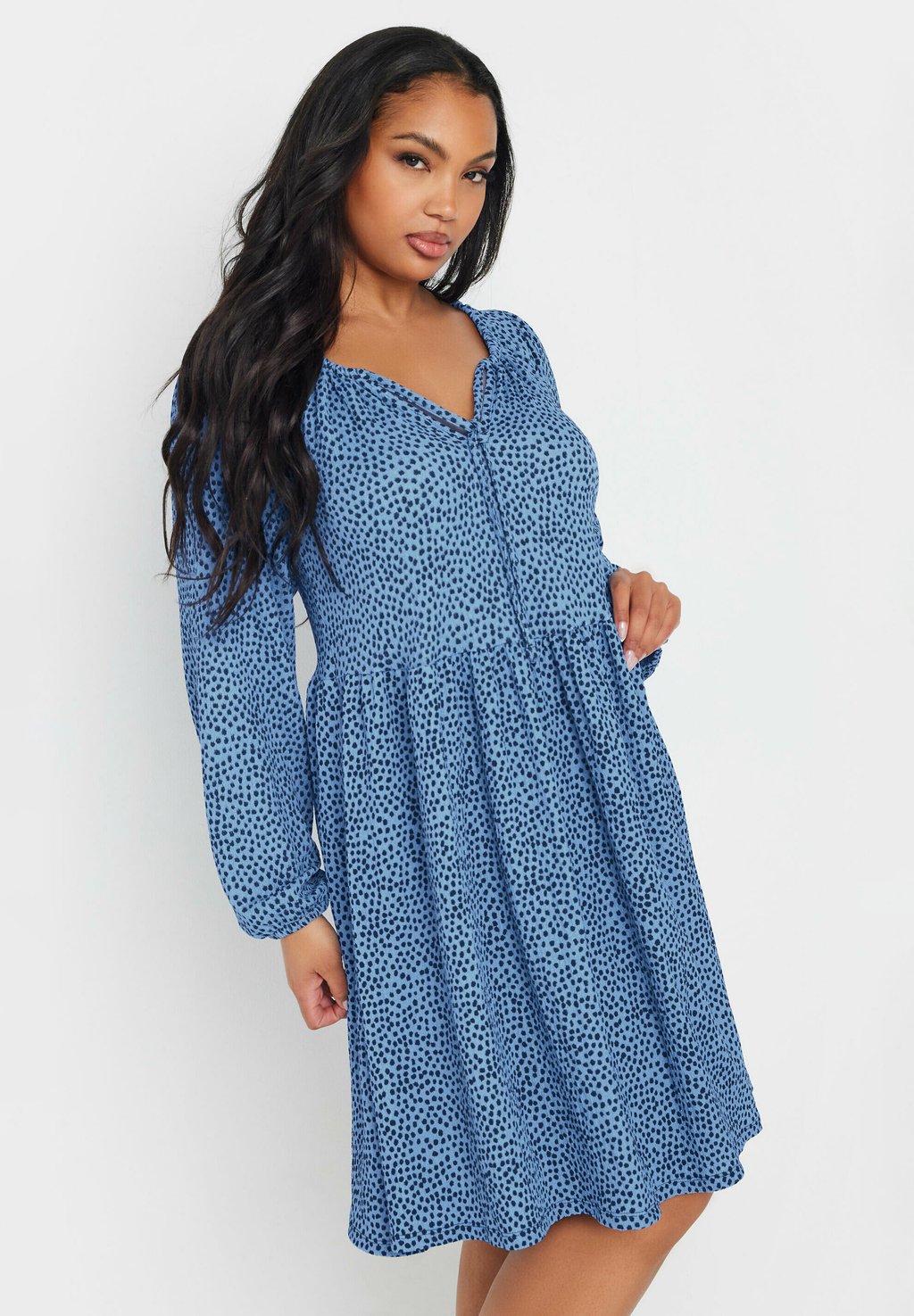 

Платье из джерси DOT PRINT TIE NECK Yours Clothing, синий