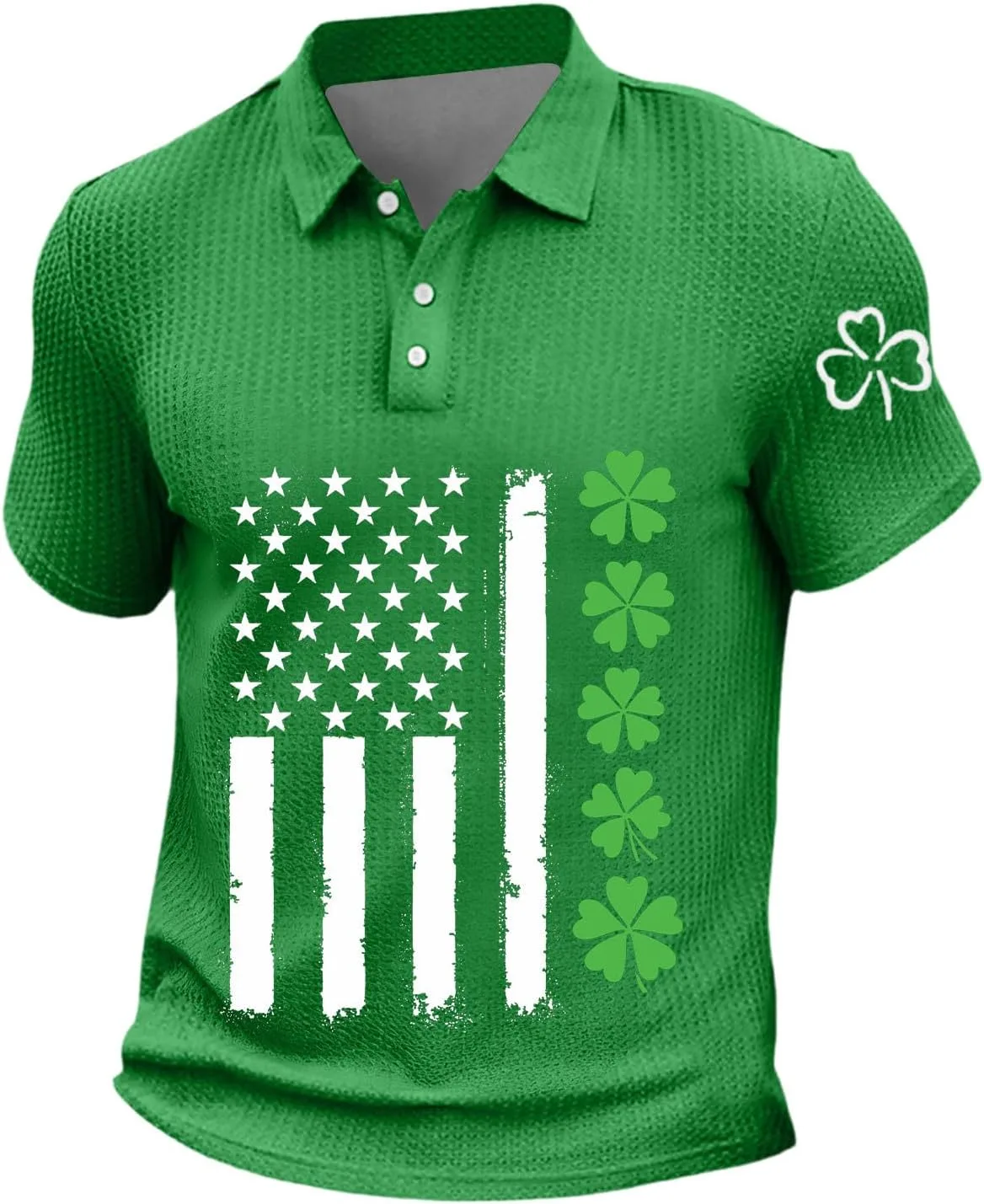 

Мужская летняя поло St Patricks Day с коротким рукавом Moisture Wicking Waffle Knit