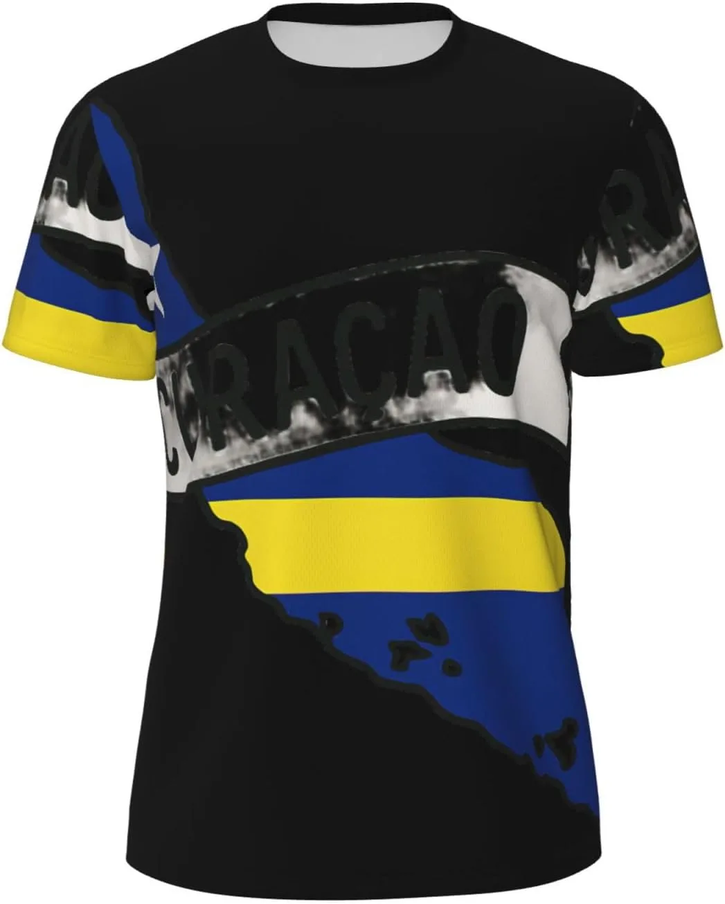 

Футболка мужская летняя с принтом карты Кюрасао, легкая и дышащая SDFHU