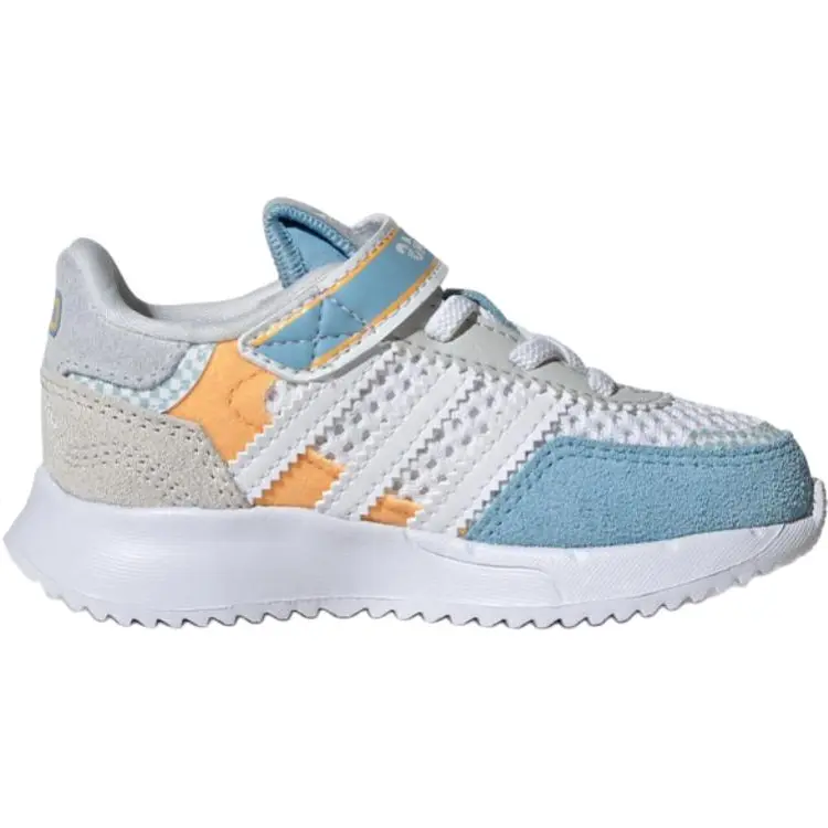 Retropy F2 устойчивые к истиранию низкие детские ботинки для малышей Adidas Originals, белый/синий — фото 3