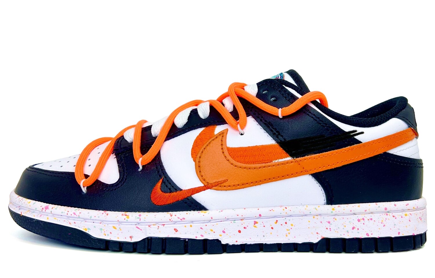 

Кроссовки для скейтбординга Dunk женские с низким верхом, черный/белый/оранжевый Nike