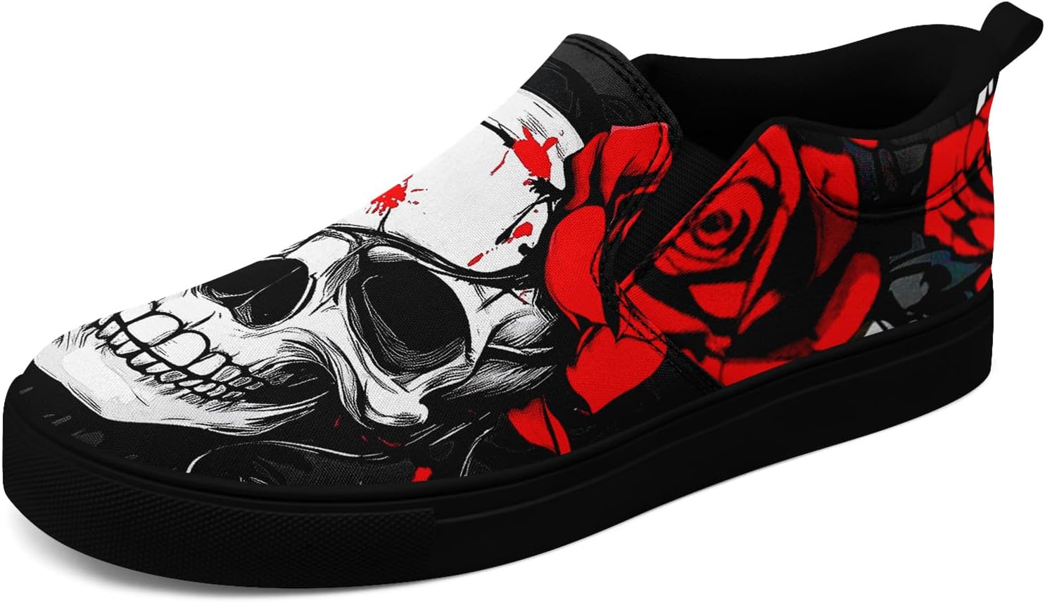 

Женские готические слипоны с черепом AWSOLE на холщовой основе, мужские низкие кеды с темным арт-розовым дизайном, стильные кроссовки, удобная модная обувь для уличного стиля