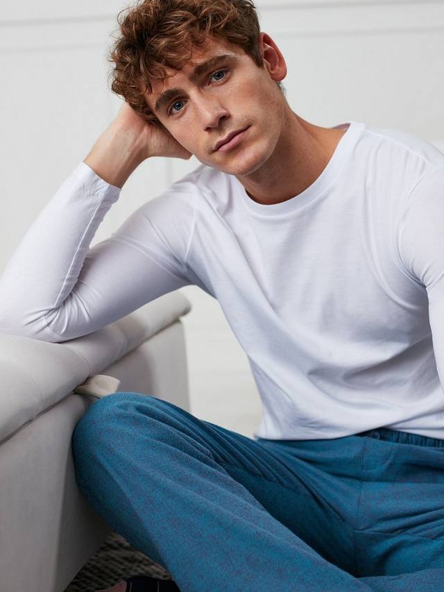 

Хлопковая футболка с длинным рукавом British Boxers, Optic White