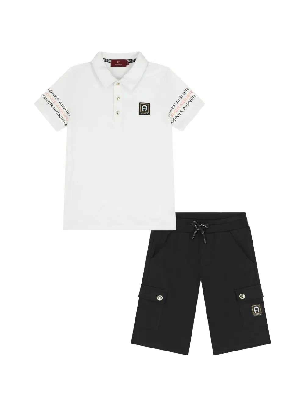 Комплект шорт с завязками на талии (два предмета) Aigner Kids, белый