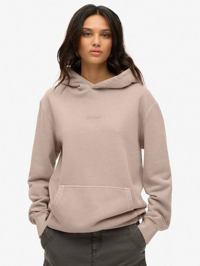 

Фирменная толстовка с вышитым текстом Superdry, цвет Deep Beige Slub