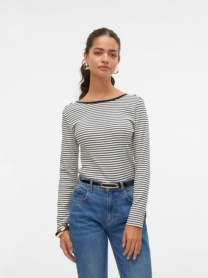 

Лонгслив Vero Moda, белый/черный
