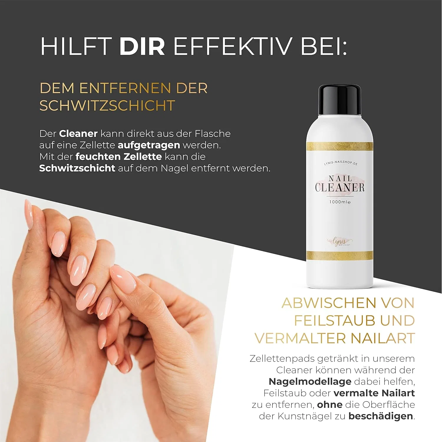 Очиститель для ногтей Lynis Nailshop.de 1000 мл Lynis Nailshop — фото 2