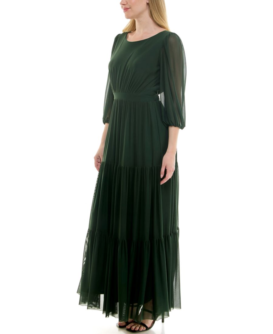 

Женское платье А-силуэта с вырезом-лодочкой и ярусной юбкой Taylor, Jungle Green