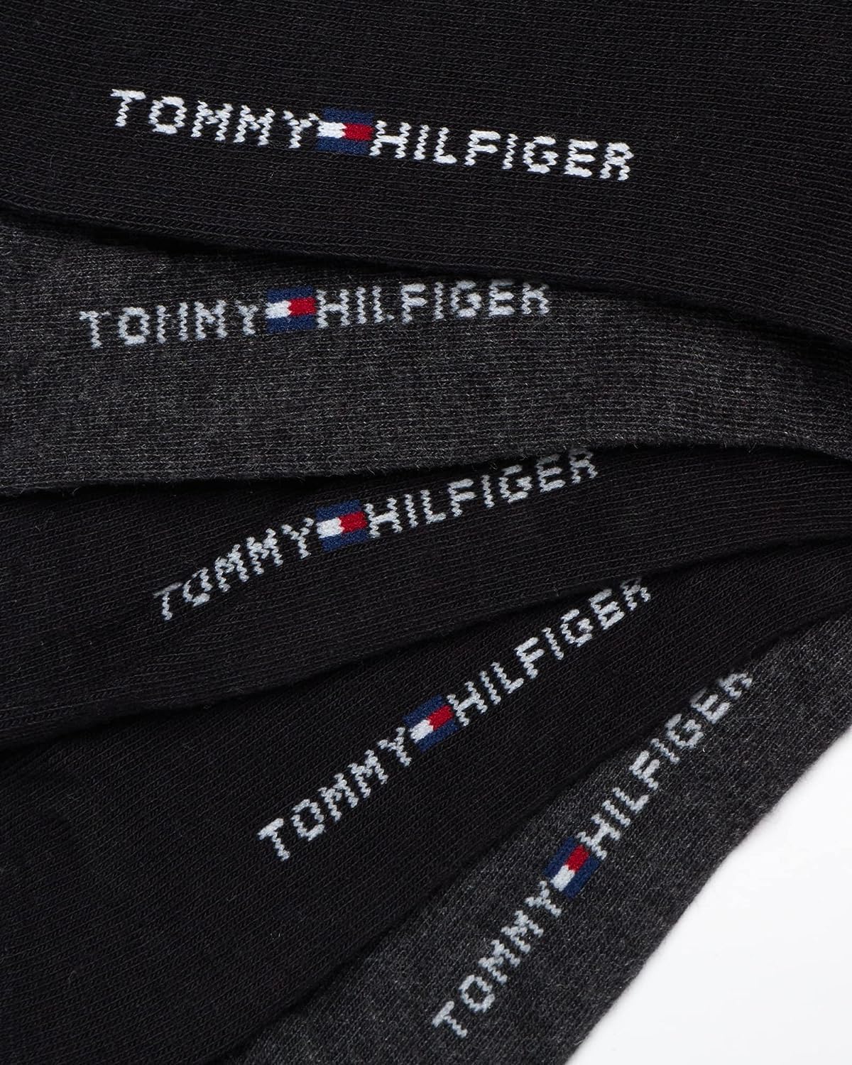 Мужские повседневные носки Tommy Hilfiger из мягкой хлопковой смеси - 10 пар, Black Stripe — фото 4