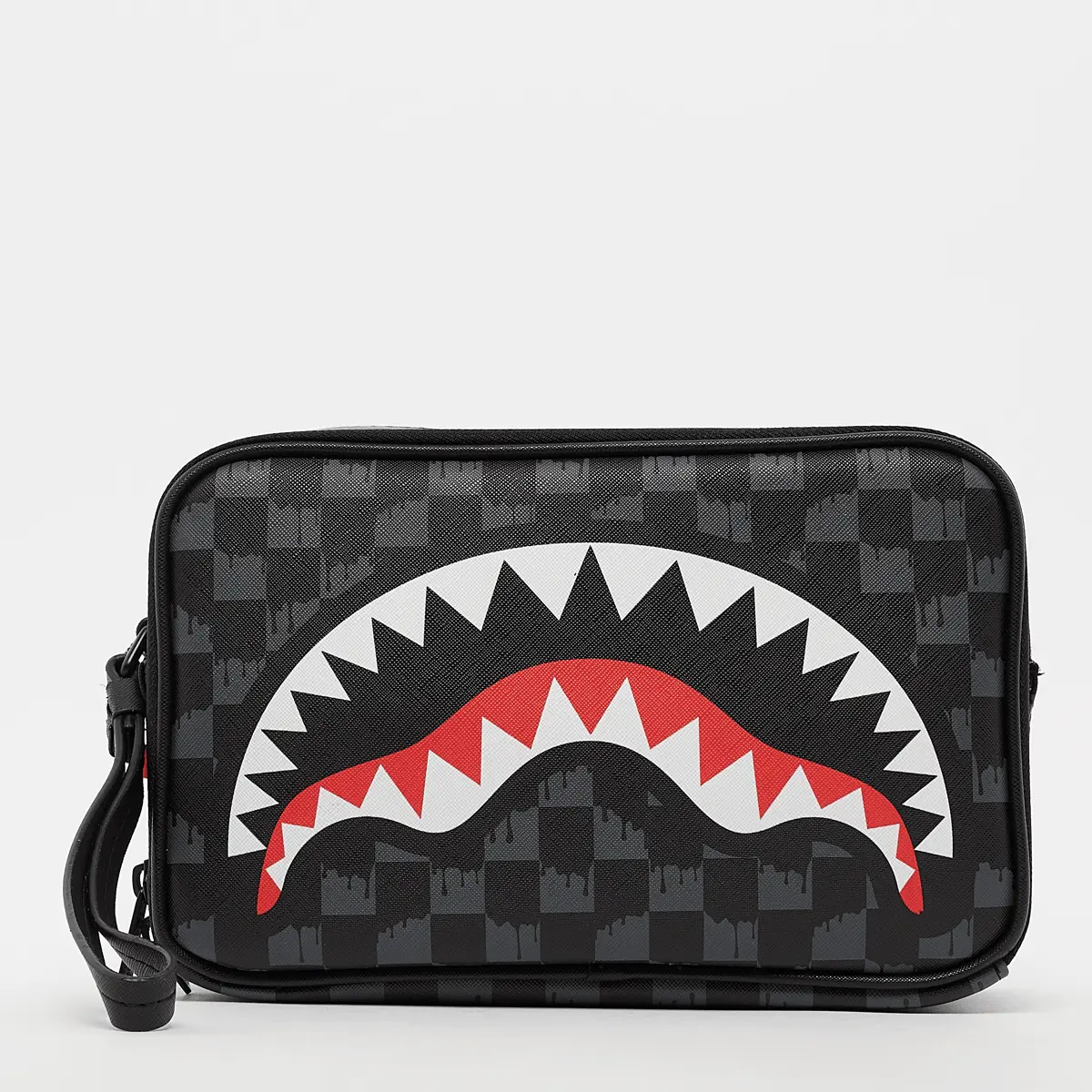 

Сумка SPRAYGROUND Drip Check Shark Toiletry Brick, серый/черный/красный/белый