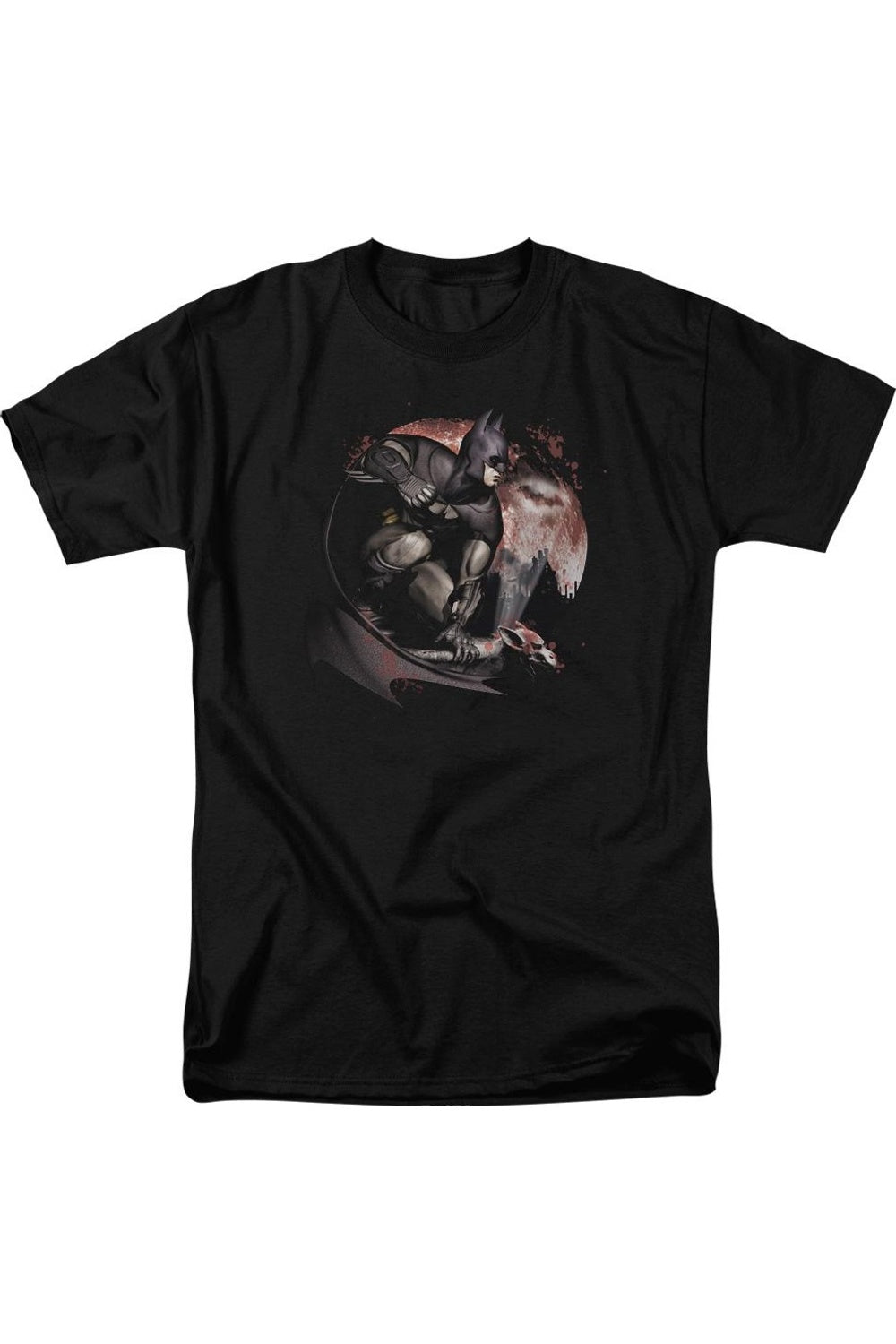 

Футболка с коротким рукавом для взрослых Batman Arkham City Blood Moon Gildan, черный