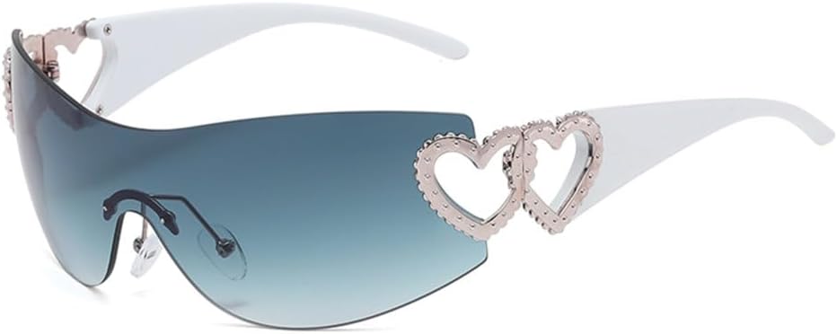 

Солнцезащитные очки LVTFCO без оправы для мужчин и женщин, модные градиентные солнцезащитные очки с обтекаемой формой, панк-очки, цельные очки, модные солнцезащитные очки, Green