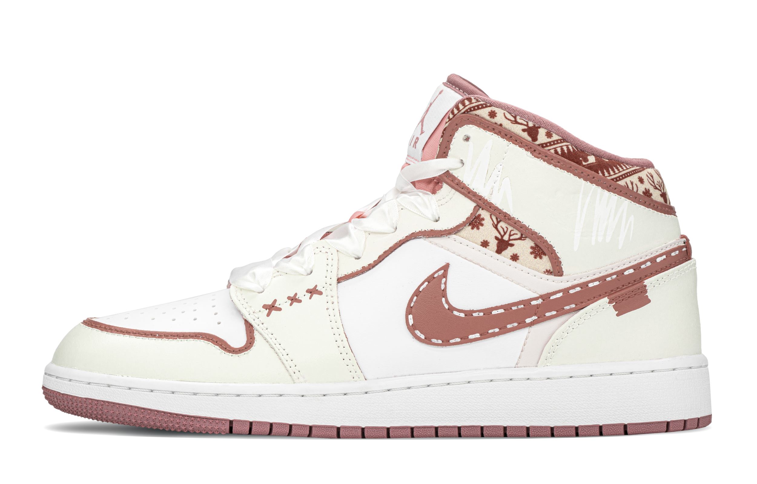 

Кроссовки Air JORDAN 1 Vintage Basketball Shoes Women's Mid-Top White Red