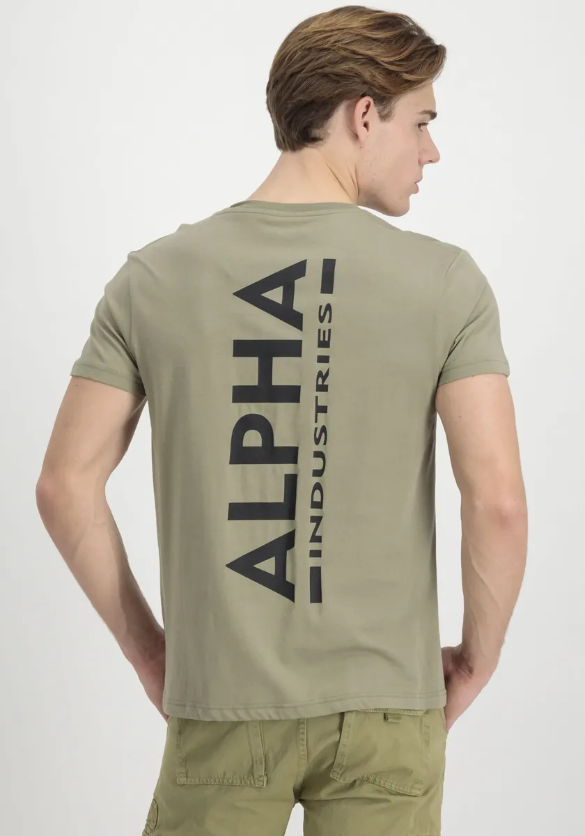 

Рубашка с круглым вырезом Alpha Industries "Backprint T", оливковый