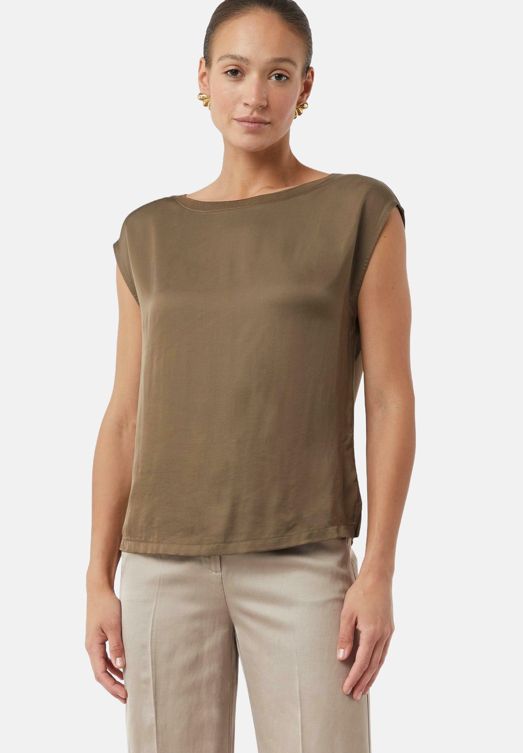 

Базовая футболка Blouse comma, светло-коричневый