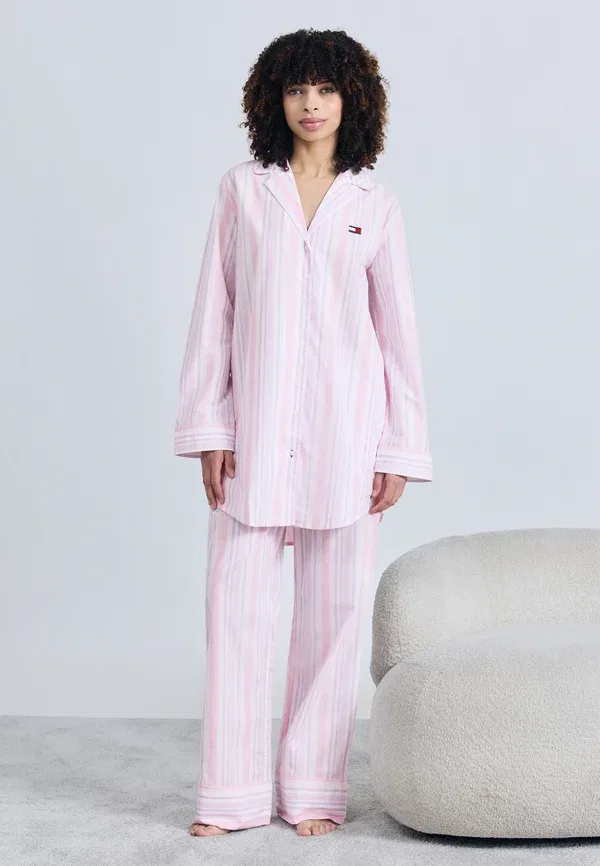 Ночная сорочка Tommy Hilfiger Heritage logo poplin shirt nightdress nightie, классический розовый — фото 2