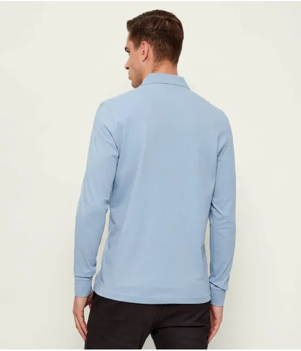 Поло Прохожий slim fit Boss Orange, небесно-голубой — фото 3