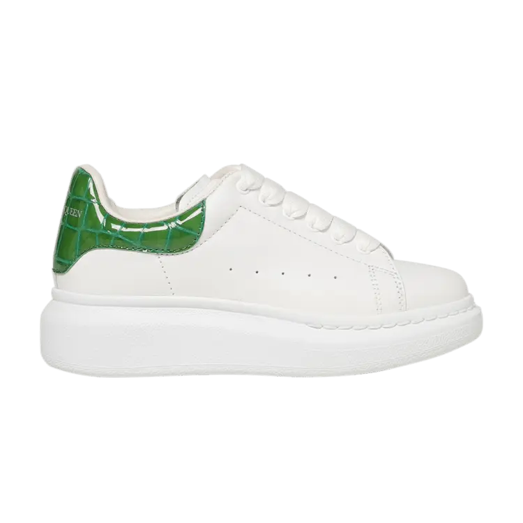 

Кроссовки Alexander McQueen Alexander Mcqueen Oversized Sneaker Kids 'Chrome Green Crocodile', белый