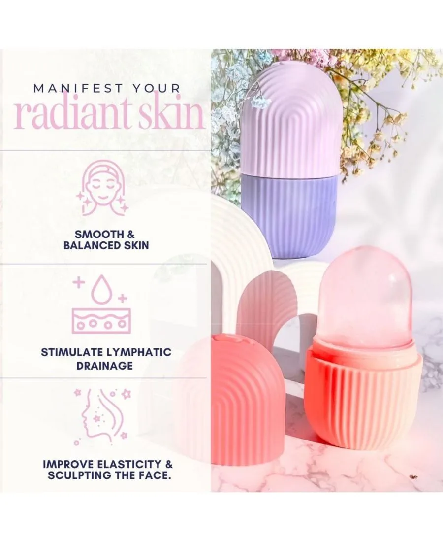 Ледяной ролик - многоразовый силиконовый ролик для лица Skin Mantra, розовый — фото 3