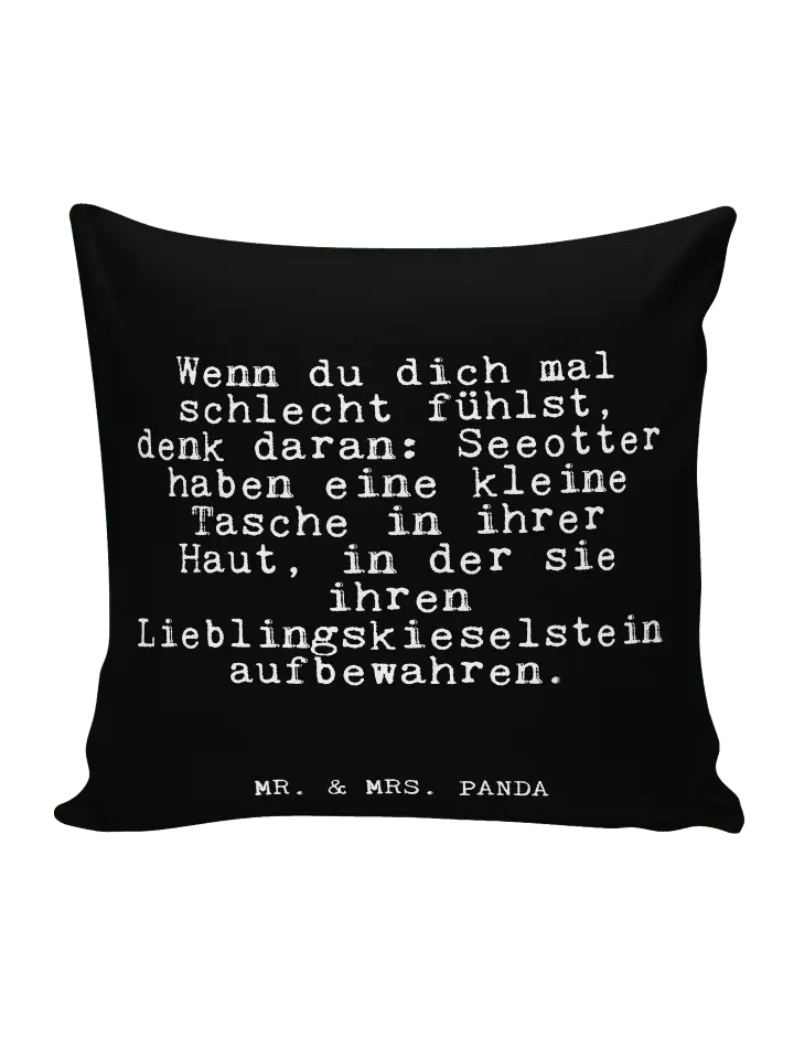 

Подушка Mr & Mrs Panda 40x40 Wenn du dich mal, черный