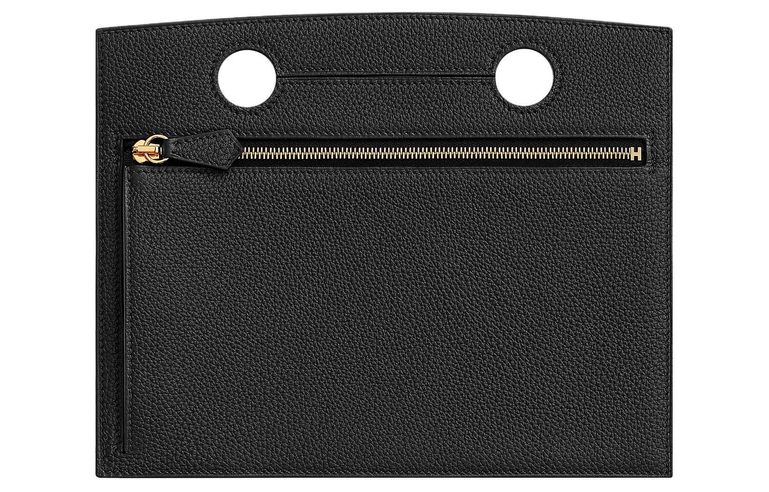 

Клатч на пояс из кожи телёнка Togo женский 89 Noir Black HERMES
