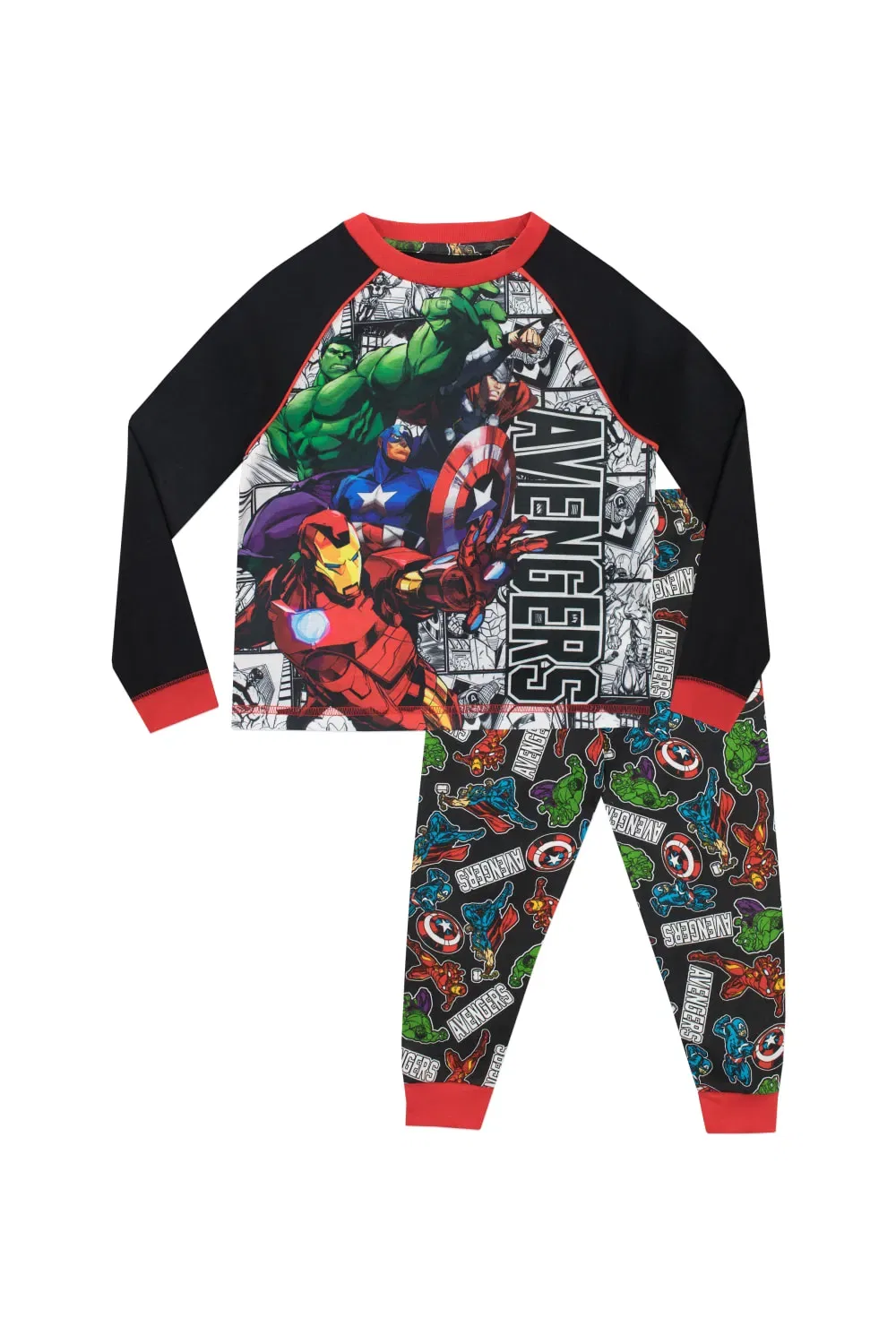 Пижама Marvel с супергероями, черный