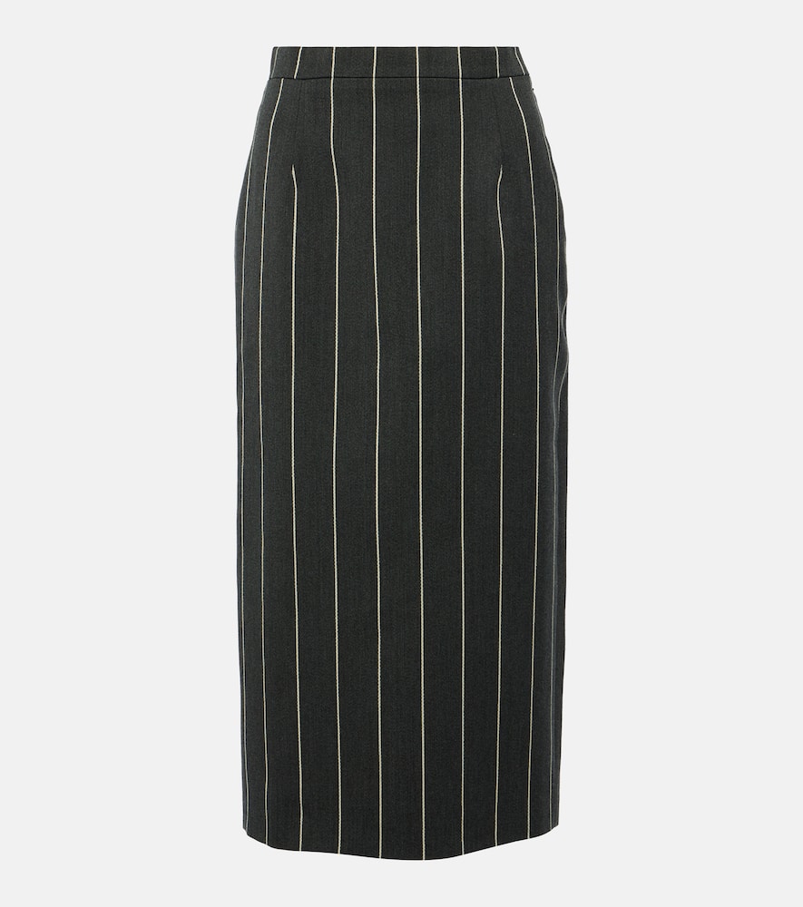 

Шерстяная буклированная твидовая миди-юбка Alessandra Rich, Grey-White