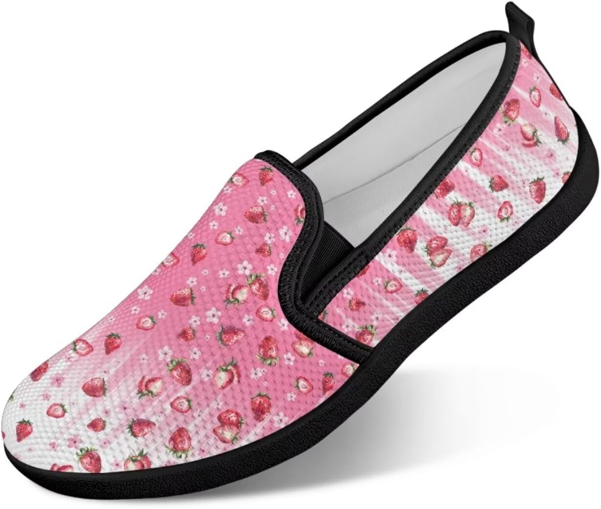 

Мужские прогулочные кроссовки без шнурков, удобные, модные, повседневные кроссовки, дышащая сетка, для фитнеса и тренировок, легкие, размеры США 4-9 Twousenru, Strawberry Strips