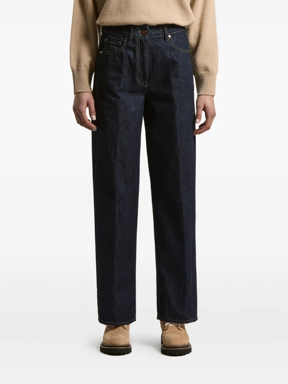 

Джинсы с нашивкой-логотипом Peserico, синий