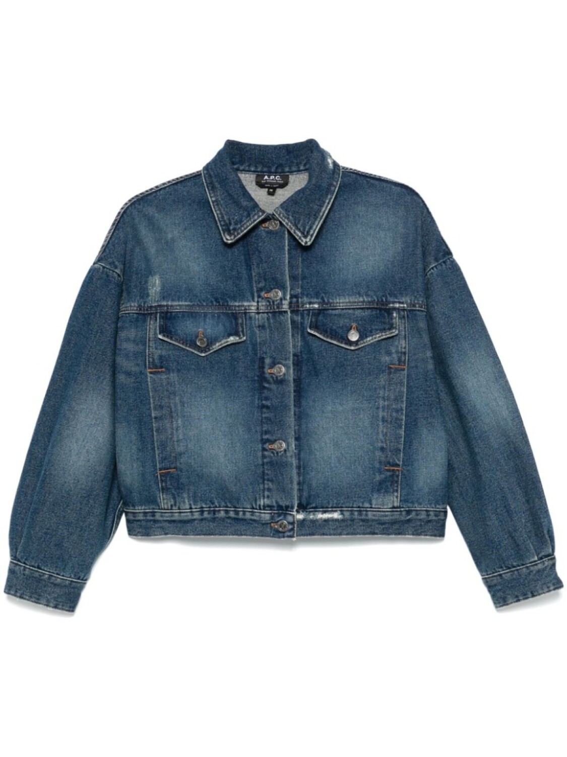 

A.P.C. джинсовая куртка с эффектом потертости, синий
