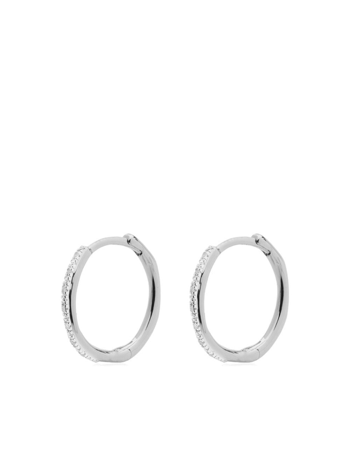 

Серьги Riva Wave Medium Hoop с бриллиантами Monica Vinader, серебряный