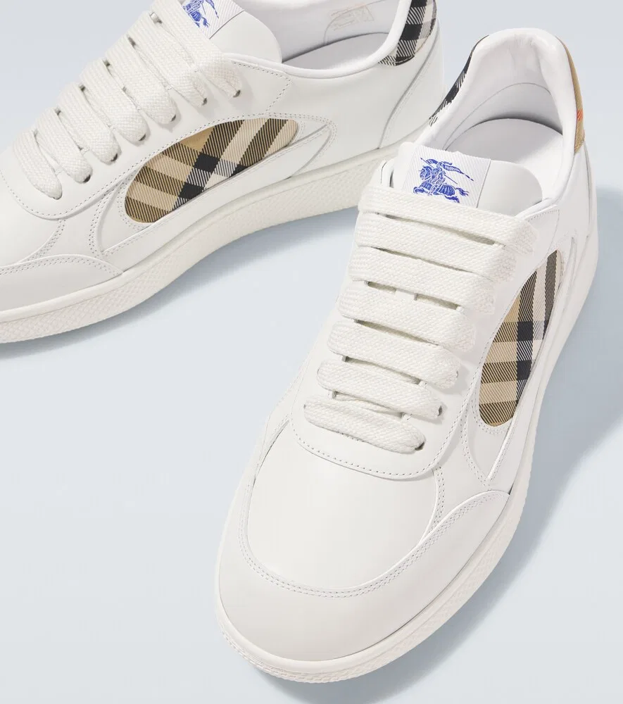 Кроссовки Terrace Burberry Check EKD из кожи, белый — фото 3