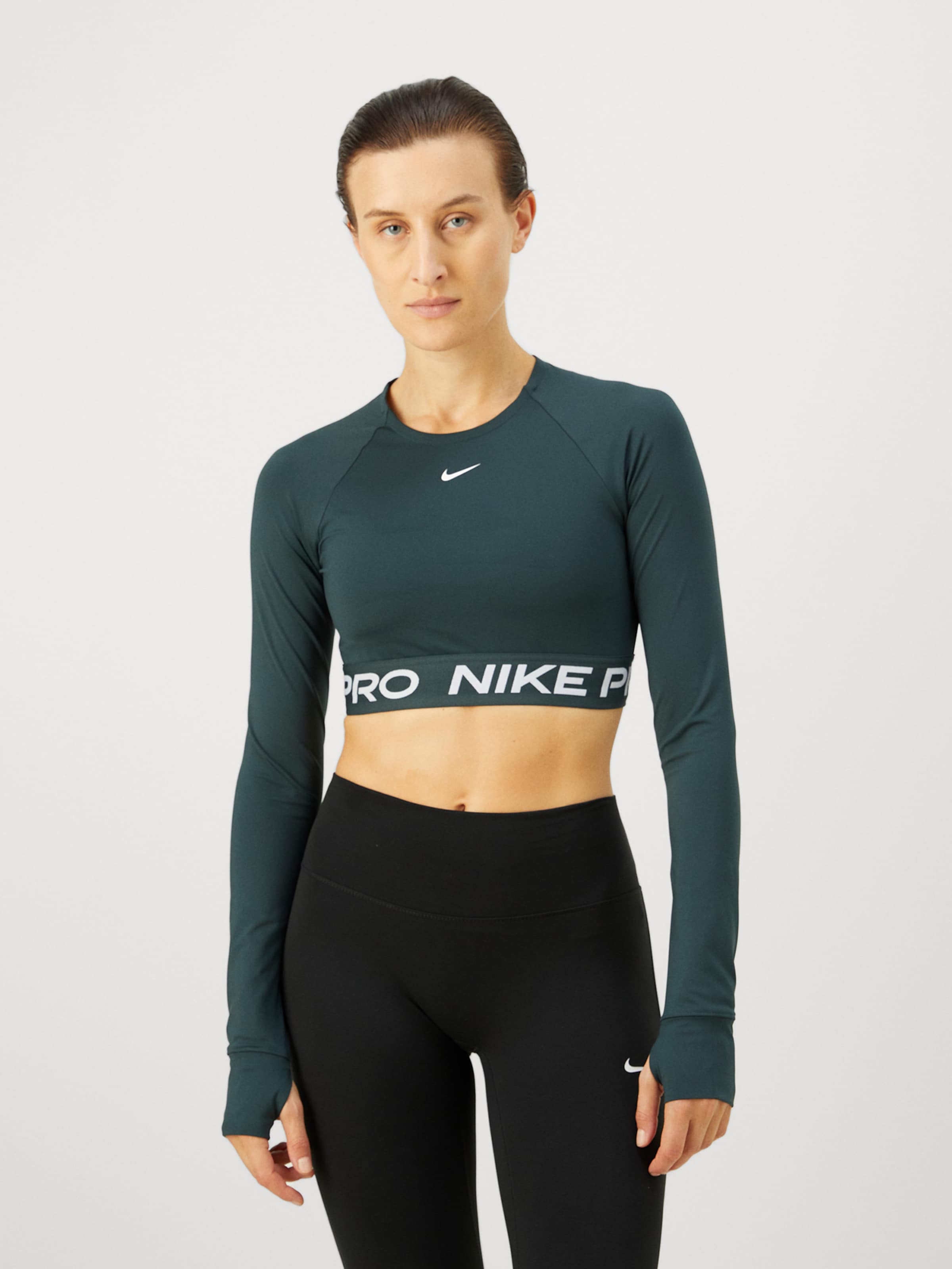 NIKE Футболка 'PRO' для тренировок в темно-зеленом цвете — фото 2