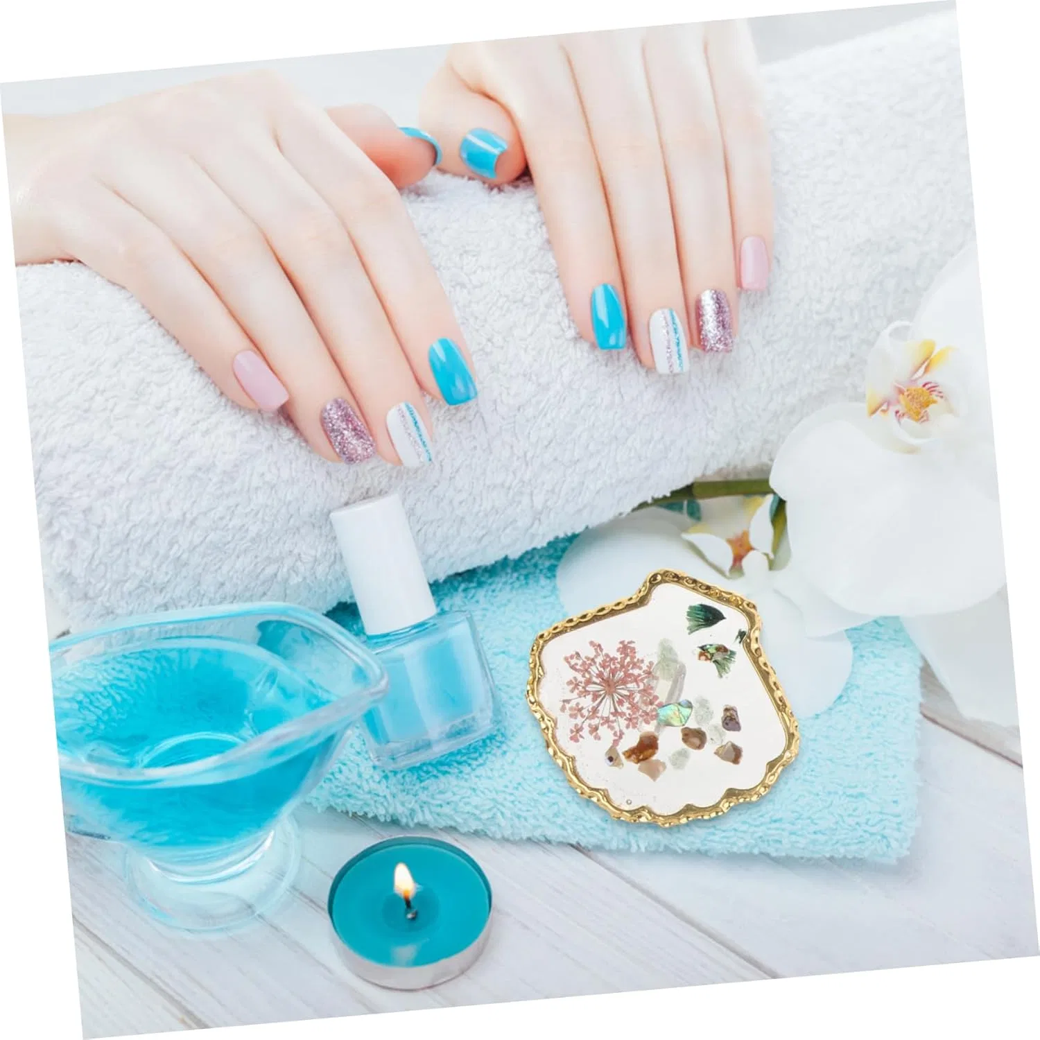 Палитра для смешивания лаков BELLIFFY металлическая 4.1x3.6 см — фото 3