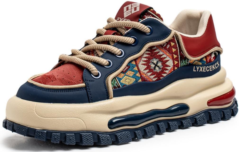 

Мужские модные кроссовки с принтом, дышащие, для ходьбы, удобные, с толстой подошвой, повседневные, для активного отдыха и городских прогулок Lexamen, красный