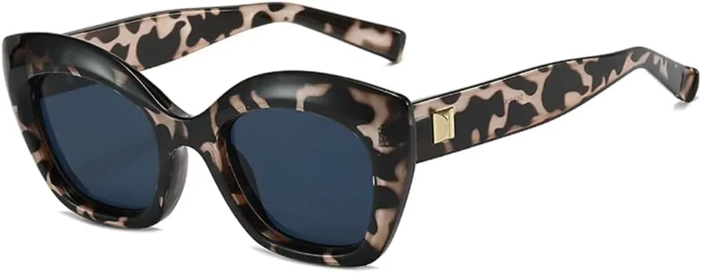 

Солнцезащитные очки «кошачий глаз» для женщин, ретро-очки с заклепками, мужские очки с леопардовым принтом, защита от УФ-излучения UV400 TOIPASTN, Grey Leopard