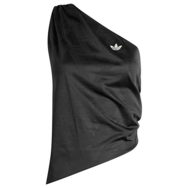 

Асимметричный топ со сборками Adidas, черный