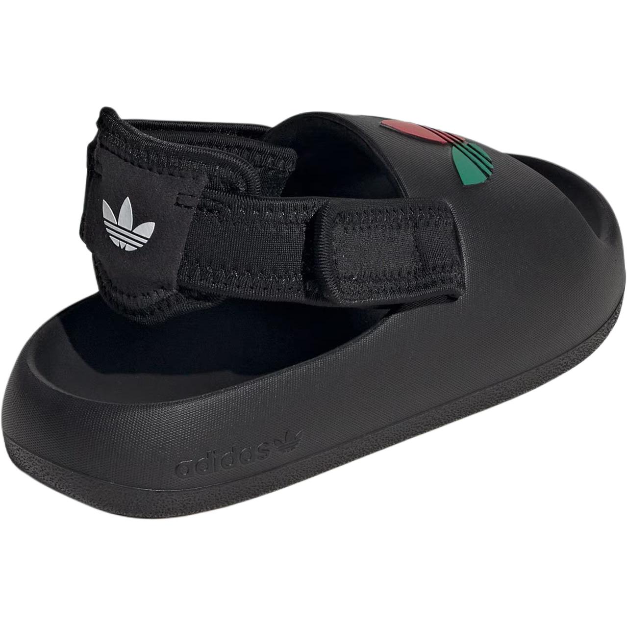 Детские сандалии ADIFOM ADILETTE с низким верхом для детей от 3 до 7 лет Adidas Originals, черный/белый/зеленый — фото 4