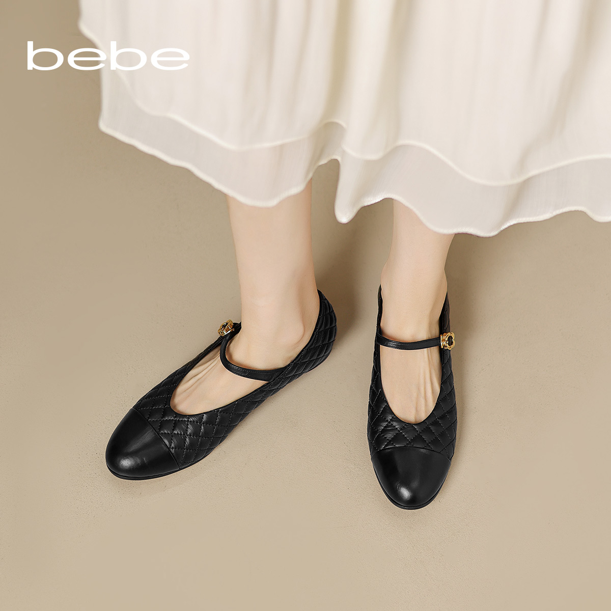 Bebe Мэри Джейн туфли женские черные, белые - черные, цвет Black — фото 4