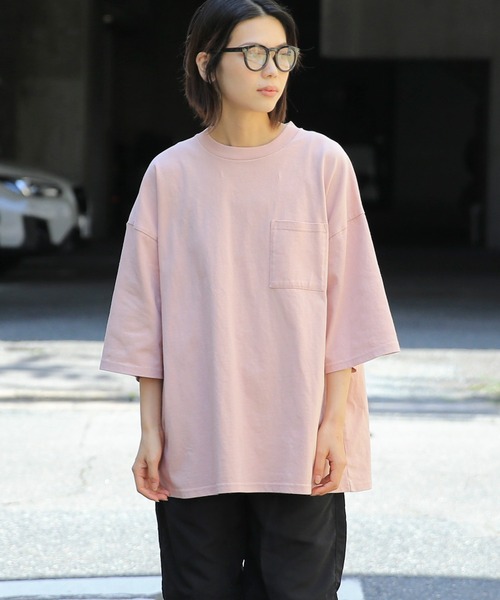 

Футболка, силуэт оверсайз, с карманом Goodwear, светло-розовый