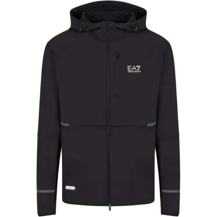 Куртка Ea7 с капюшоном и светоотражающими деталями EMPORIO ARMANI, Black