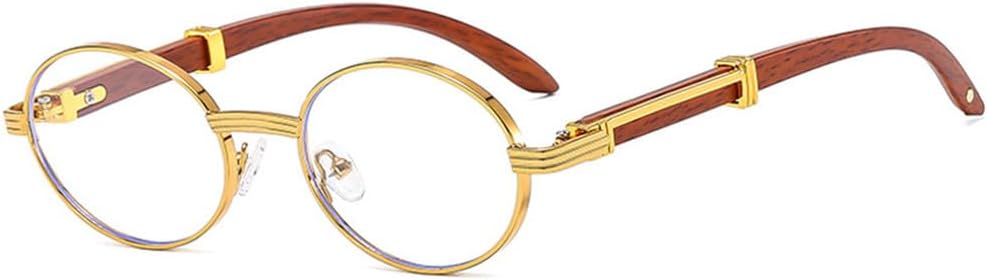 

Ретро-солнцезащитные очки в маленькой овальной оправе с дужками под дерево для женщин и мужчин. Модные солнцезащитные очки для активного отдыха, поездок и путешествий с защитой от УФ-излучения UV400 UJNHGQ, Gold Clear